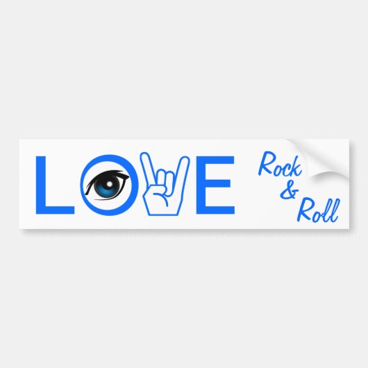 I Liebe-Felsen u. Rolle Autoaufkleber (Vorne)