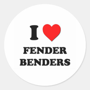 I Liebe-Fender-Bieger Runder Aufkleber