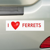 I Liebe Ferrets mit dem Roten Herz Autoaufkleber (Auf Auto)