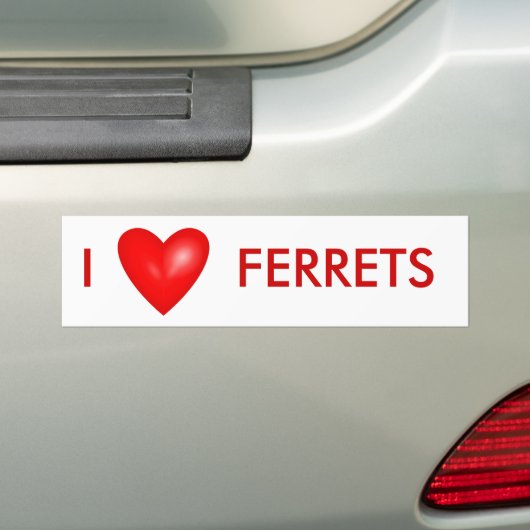 I Liebe Ferrets mit dem Roten Herz Autoaufkleber (Auf Auto)