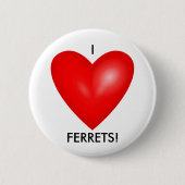 I Liebe Ferrets mit dem Roten Herz Button (Vorderseite)