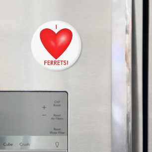 I Liebe Ferrets mit dem Roten Herz Magnet