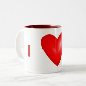 I Liebe Ferrets mit dem Roten Herz Zweifarbige Tasse (Vorderseite Links)