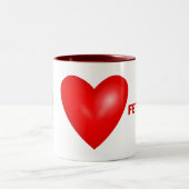 I Liebe Ferrets mit dem Roten Herz Zweifarbige Tasse (Mittel)