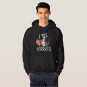 I Liebe Ferrets Niedlich Ferret Eigentümer Hoodie (Vorne ganz)