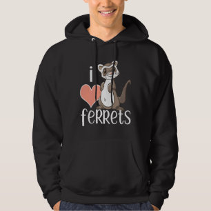I Liebe Ferrets Niedlich Ferret Eigentümer Hoodie