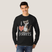 I Liebe Ferrets Niedlich Ferret Eigentümer T-Shirt (Vorne ganz)