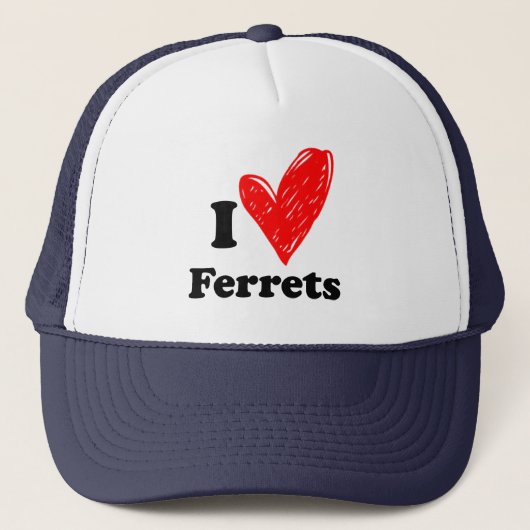 I Liebe Ferrets Truckerkappe (Vorderseite)