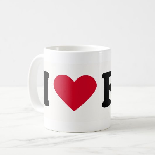 I LIEBE FEZ KAFFEETASSE (Vorderseite Links)