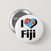 I Liebe Fidschi-Flagge Button (Vorne & Hinten)