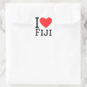 I Liebe Fiji Quadratischer Aufkleber (Tasche)