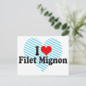 I Liebe Filet Mignon Postkarte (Stehend Vorderseite)