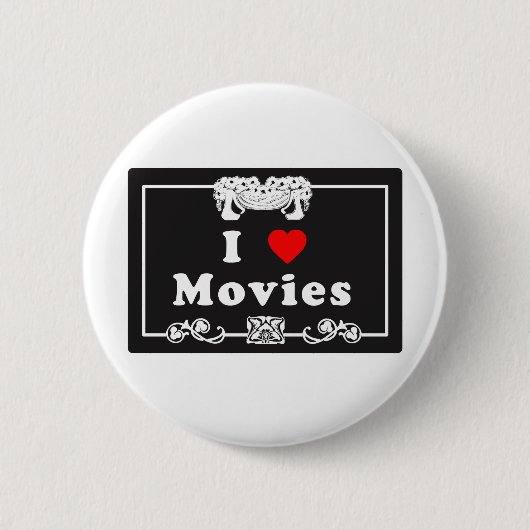 I Liebe-Filme mit stiller Film-Flair Button (Vorderseite)