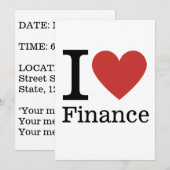 I ❤️ Liebe Finance Einladung (Vorne/Hinten)