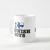 I Liebe Finnische Jungen Kaffeetasse (Vorderseite Links)