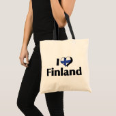 I Liebe Finnland Flagge Tragetasche (Vorderseite (Produkt))
