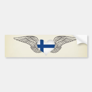 I Liebe Finnland - Flügel Autoaufkleber