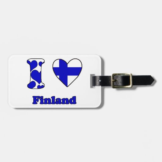 I Liebe Finnland Gepäckanhänger (Vorderseite horizontal)