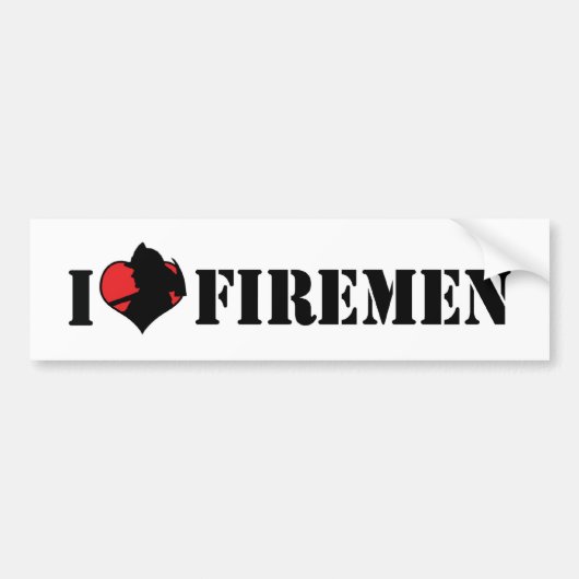 I Liebe Firemen Autoaufkleber (Vorne)