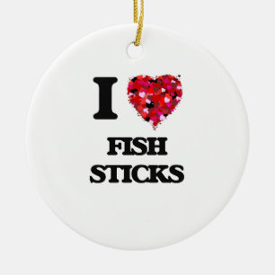 I Liebe-Fisch-Stöcke Keramikornament