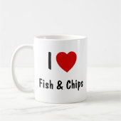I Liebe Fisch und Chips Kaffeetasse (Links)