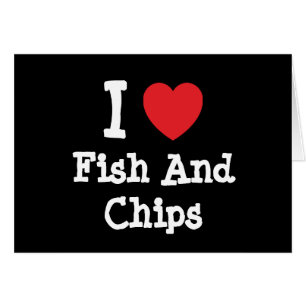 I Liebe Fische und Chips Herz T - Shirt