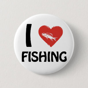 I Liebe Fischerei Button