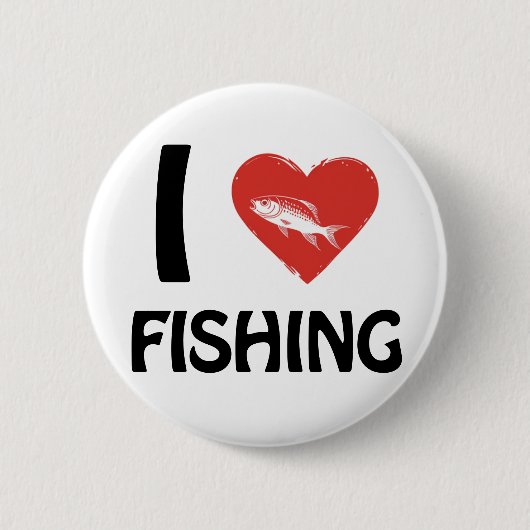 I Liebe Fischerei Button (Vorderseite)