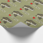 I Liebe-Fischerei: Forellenbarsch Geschenkpapier (Ecke)