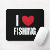 I Liebe Fischerei Geschenke für Kinder Fischen Män Mousepad (Mit Mouse)