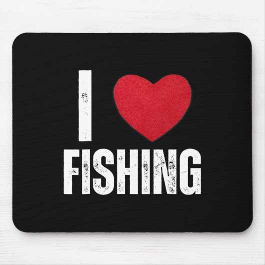 I Liebe Fischerei Geschenke für Kinder Fischen Män Mousepad (Vorne)