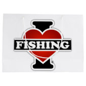 I Liebe-Fischerei Große Geschenktüte (Rückseite)