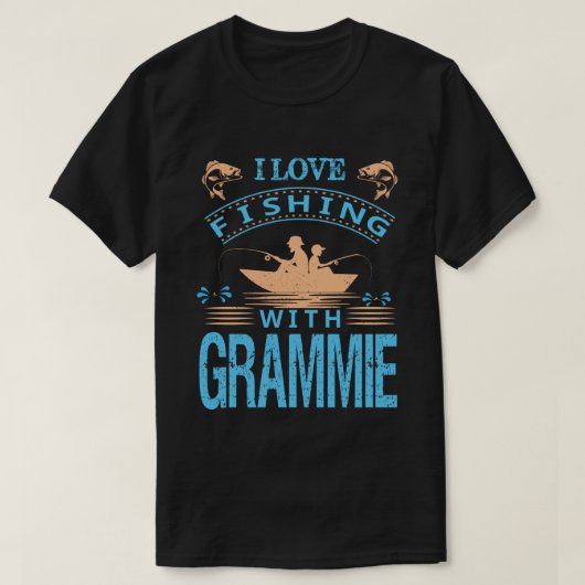 I Liebe Fischerei mit GRAMMIE fAThERs dAy T-Shirt (Design vorne)