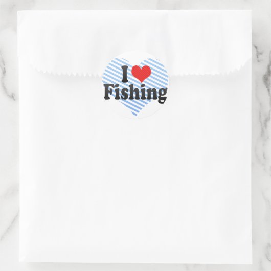 I Liebe Fischerei Runder Aufkleber (Tasche)