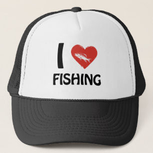 I Liebe Fischerei Truckerkappe
