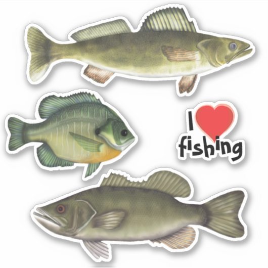 I Liebe Fischerei und Artenvielfalt Aufkleber (Vorderseite)