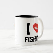 I Liebe Fischerei Zweifarbige Tasse (VorderseiteRechts)