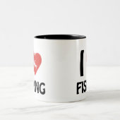 I Liebe Fischerei Zweifarbige Tasse (Mittel)