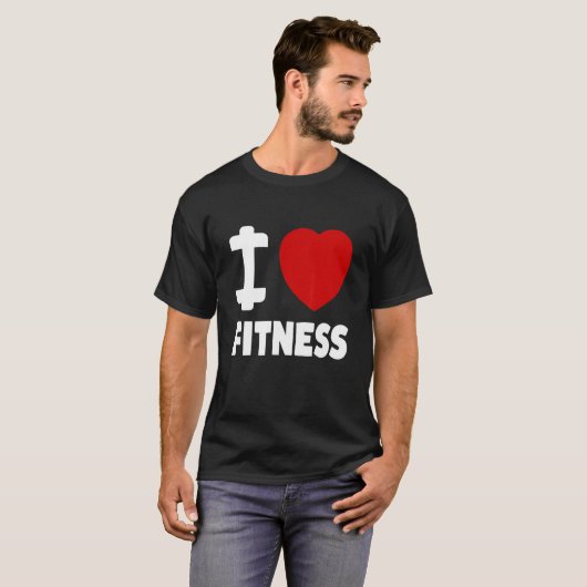 I Liebe Fitness Sport T-Shirt (Vorne ganz)