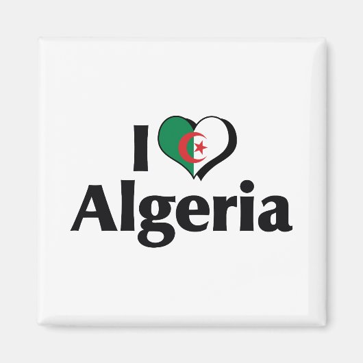 I Liebe - Flagge Algeriens Magnet (Vorne)