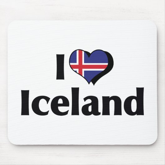 I Liebe - Flagge Islands Mousepad (Vorne)