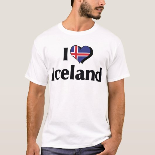 I Liebe - Flagge Islands T-Shirt (Vorderseite)
