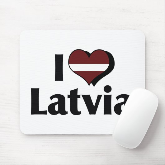 I Liebe - Flagge Lettlands Mousepad (Mit Mouse)