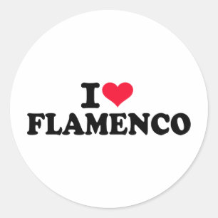 I Liebe Flamenco Runder Aufkleber