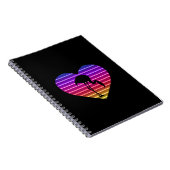 I Liebe Flamingos 80er Retro Herz Sunset Notizblock (Rechte Seite)