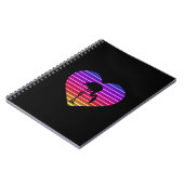 I Liebe Flamingos 80er Retro Herz Sunset Notizblock (Linke Seite)