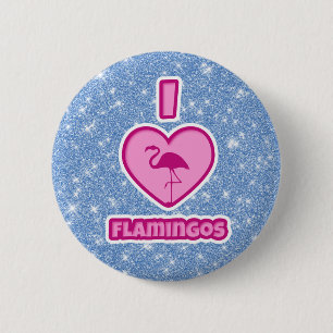 I Liebe Flamingos Button