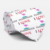 I Liebe-Flamingos Krawatte (Gerollt)