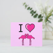 I Liebe Flamingos Postcard Postkarte (Stehend Vorderseite)