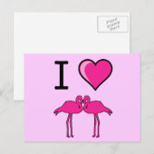 I Liebe Flamingos Postcard Postkarte (Vorne/Hinten)